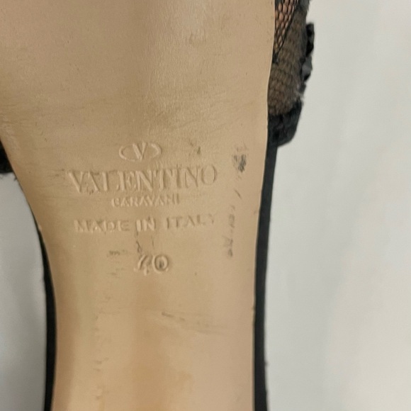 Valentino Garavani Floral Lace Platform T-strap Pump Heels Size 40 EU 9 US - Picture 7 of 11